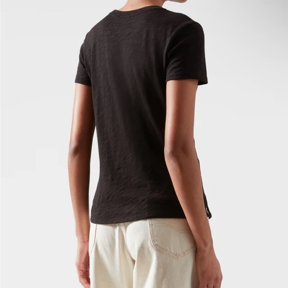 ATM Anthony Thomas Melillo Slub Jersey Schoolboy Crew Neck Tee - Black - Picture 2 of 8